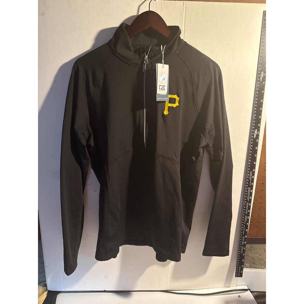 Cutter & Buck Pittsburgh Pirates MLB Half Zip Pullover Black Women XL NWT